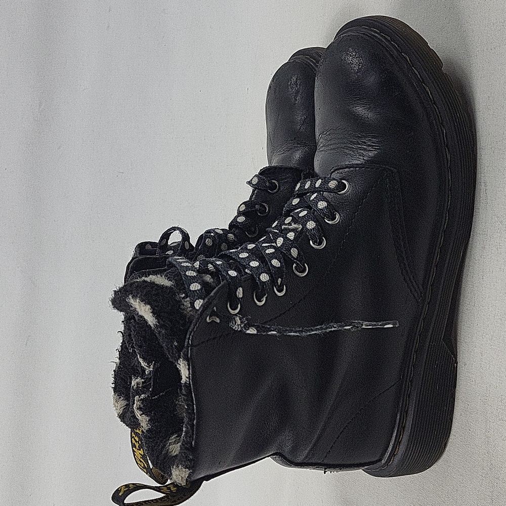 Dr Martens 1460 Serena Faux Fur Lined Leather Lace Up Boots Size 5